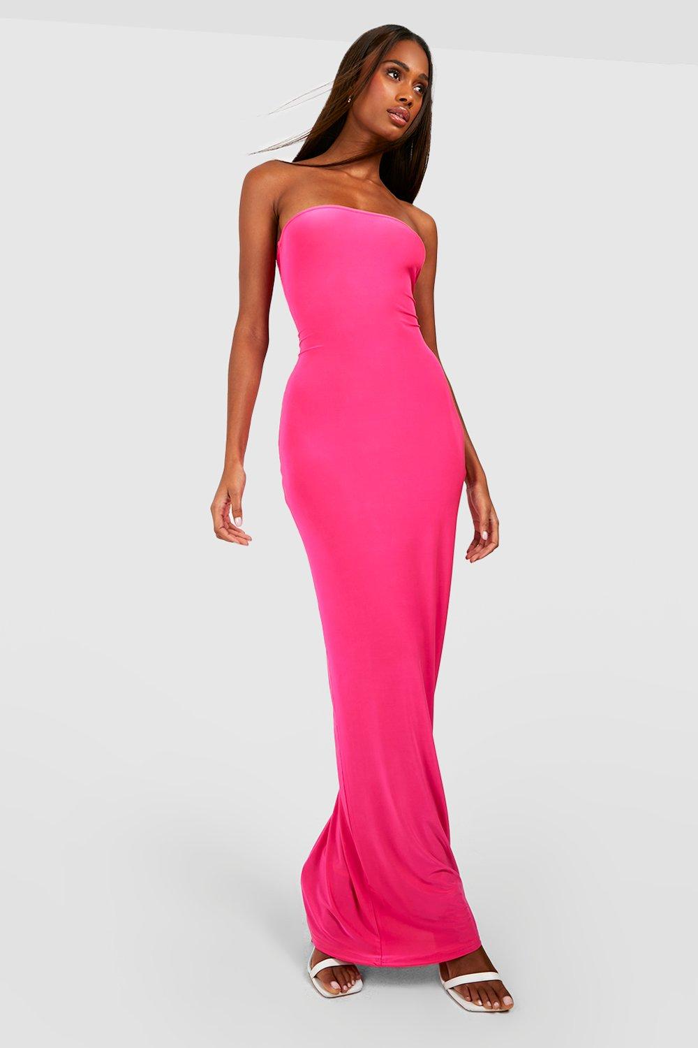 Pink bandeau dress sale